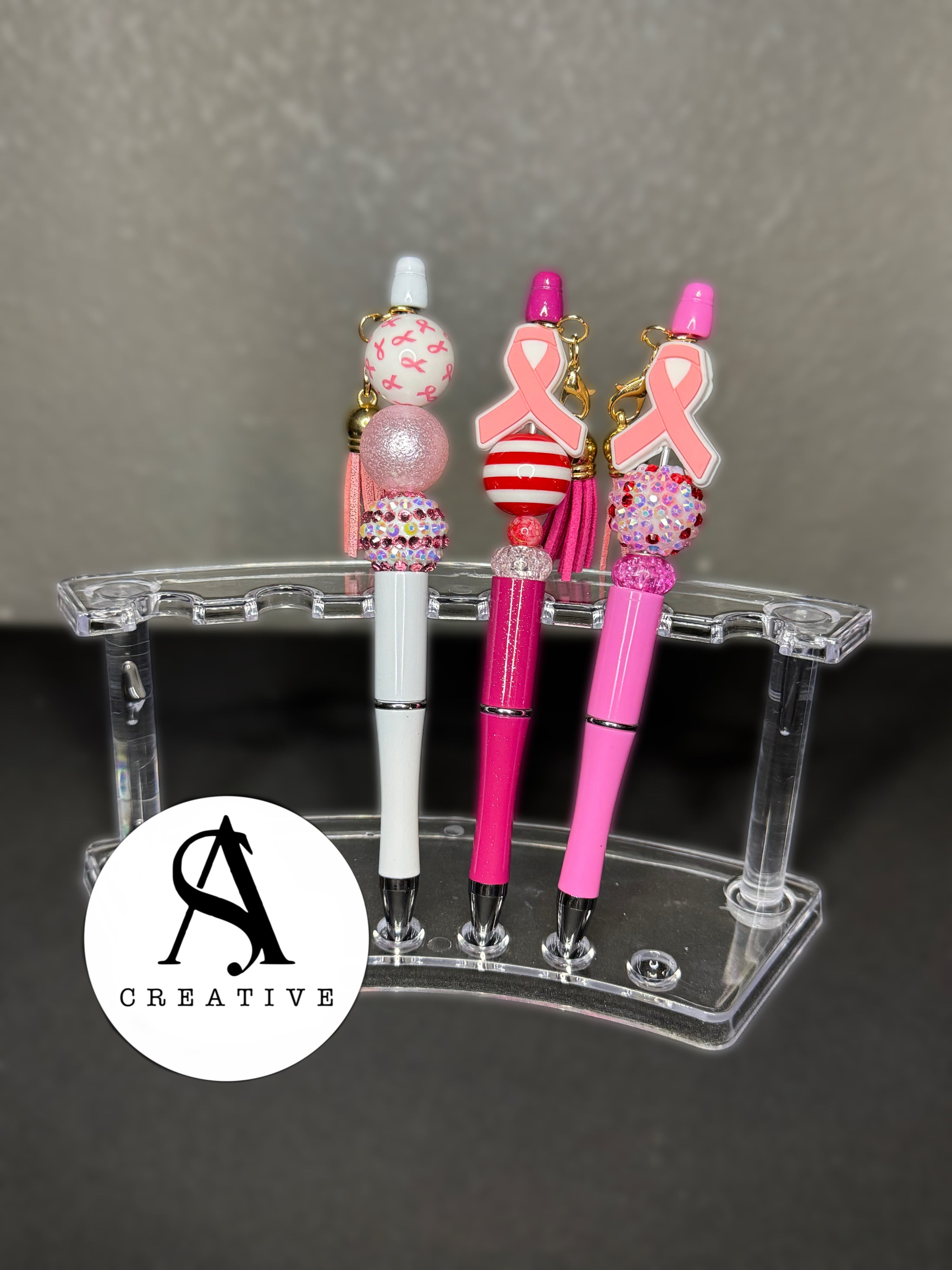 Breast Cancer Awareness Pen, Handmade Twist Pen in Chrome and Pink Flamingo sold Acrylic